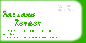 mariann kerper business card